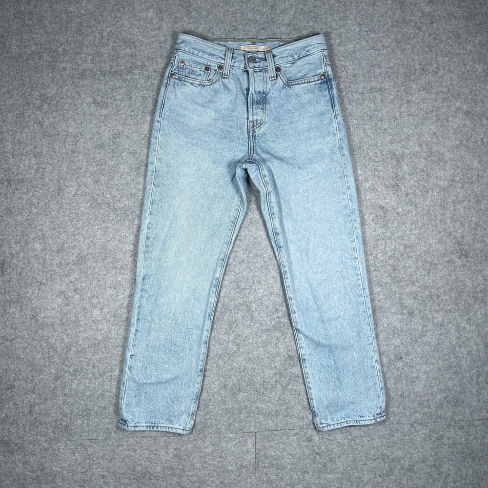 Levi's Premium Denim Jeans Womens 24x26 Light Blue Wedgie Straight High Rise